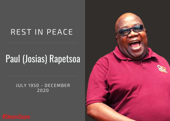 Mahuma Paul Rapetsoa who died on Tuesday evening. Mahuma was an actor, radio broadcaster, theatre legend and media mogul. 