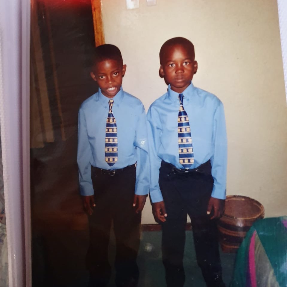 Hungani Ndlovu on the right during childhood.