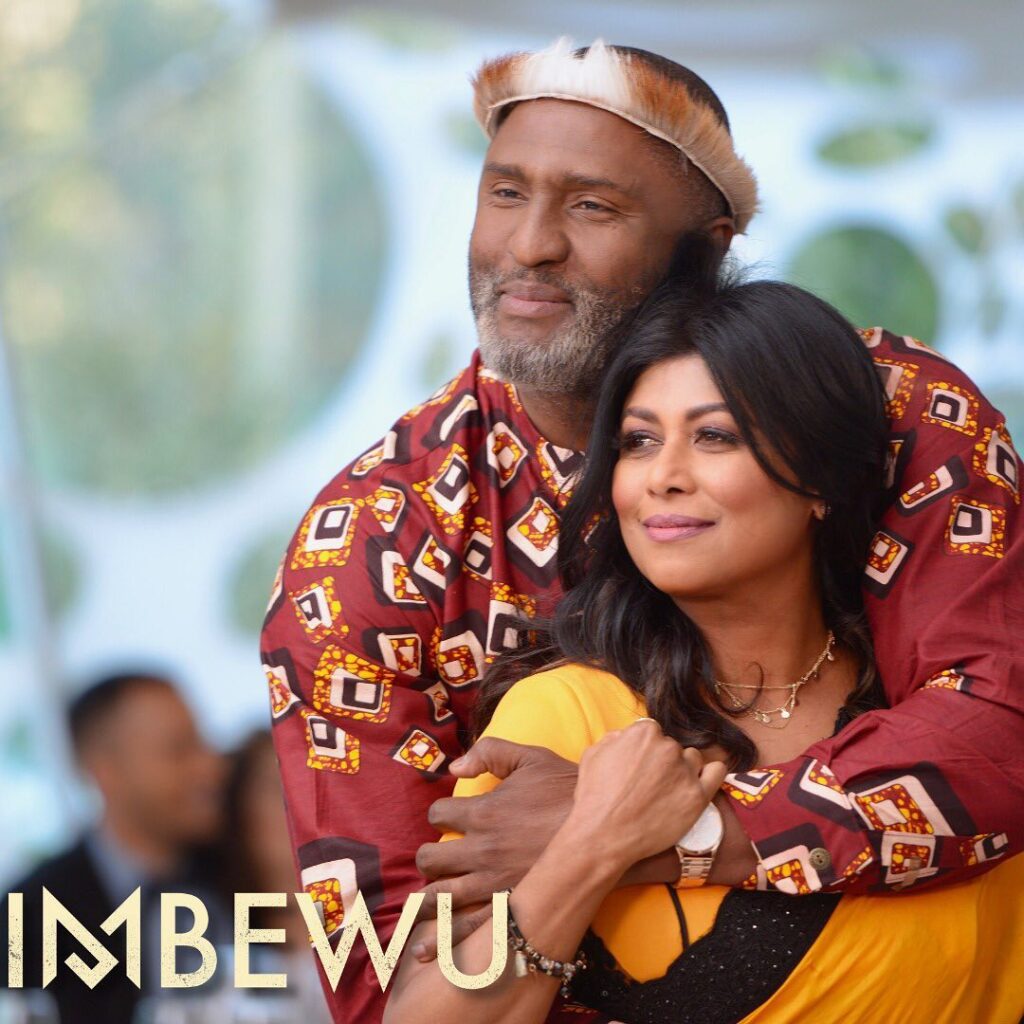 Muzi mthabela with Naidoo as Nerupa Rampersad with Menzi on Imbewu!
