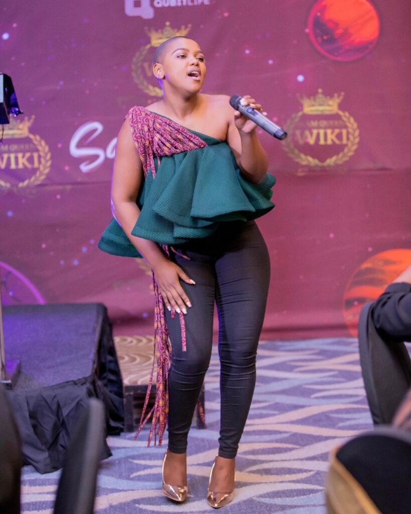 South African Singer Thandeka performing on stage