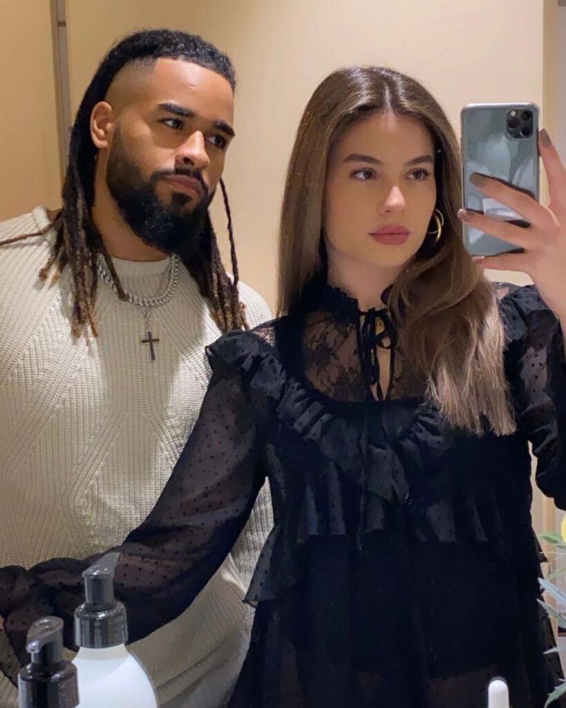 Inage of Oliver Carter wrestler with his wife Lorena according to her Instagram 