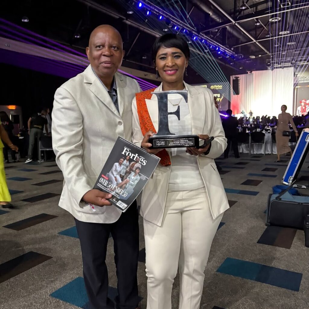 Herman Mashaba with his wife Connie Mashaba at Forbes Awards.