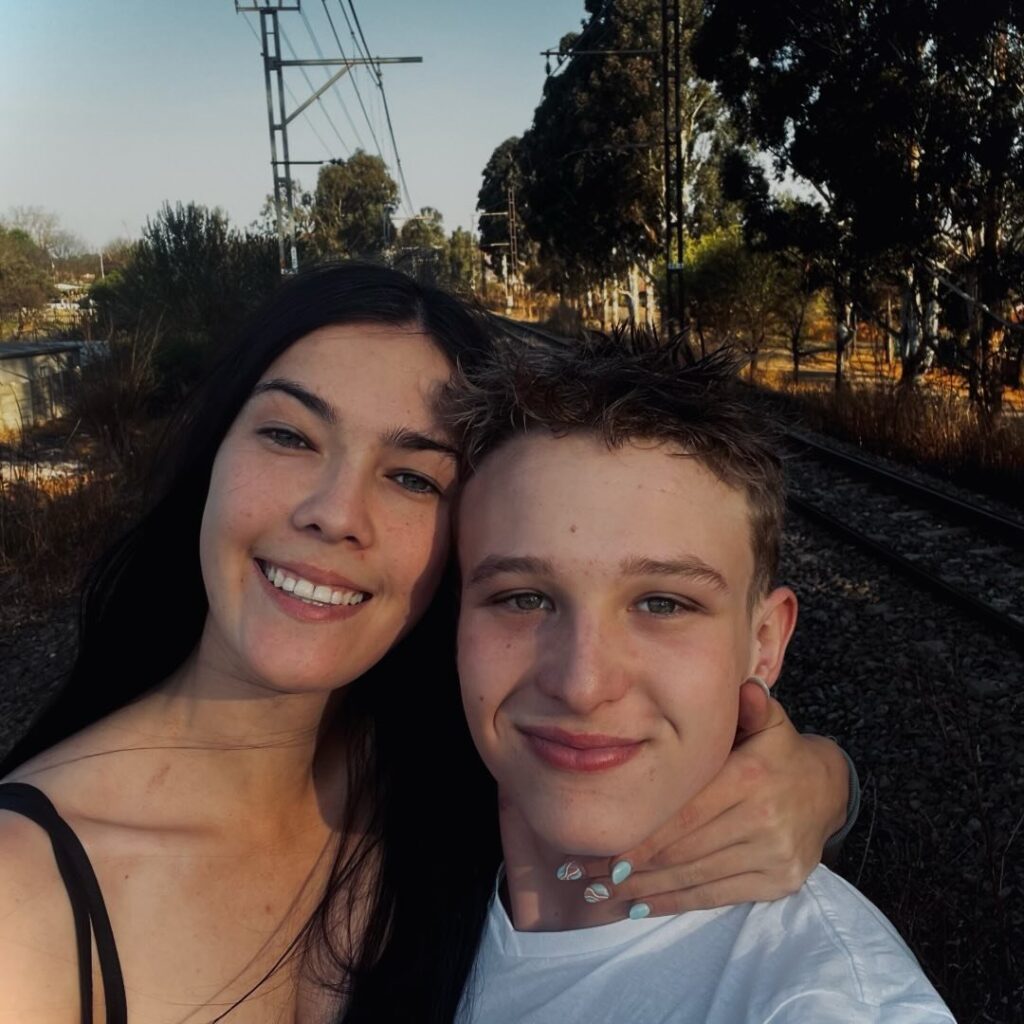 Pieter Adriaan Kriel with his girlfriend.