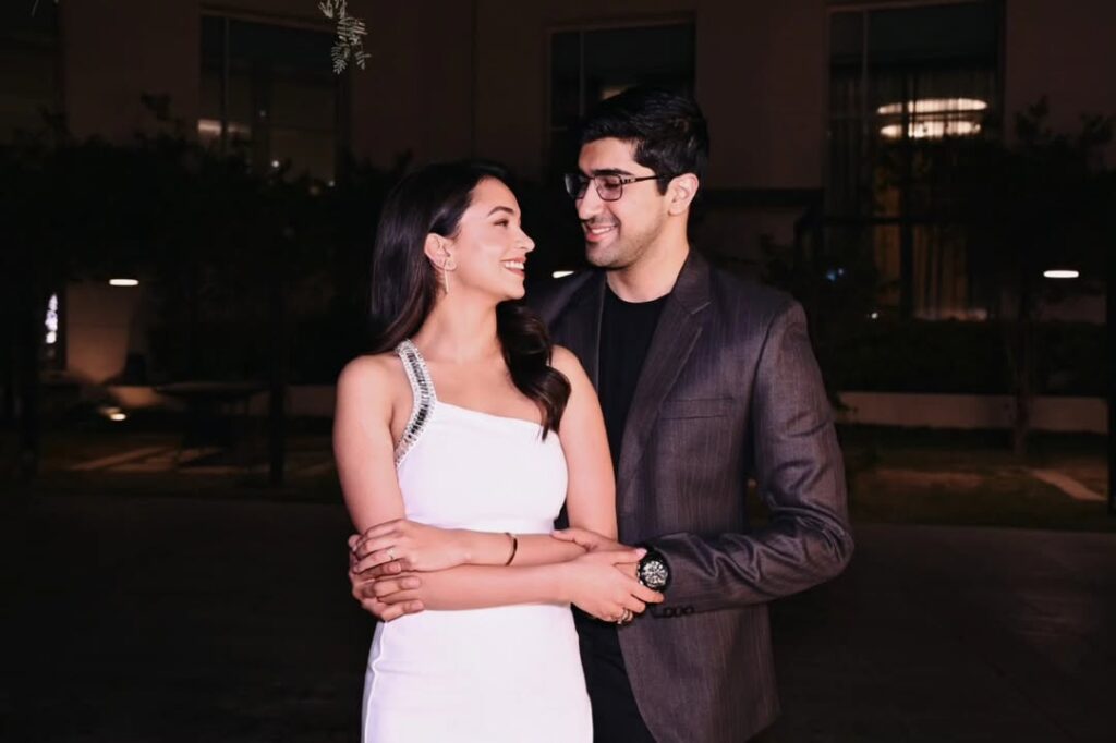 Hem Kaur Saroya with her fiancé, her future husband.
